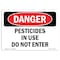 Signmission OSHA Danger Sign, 10" Height, 14" Width, Rigid Plastic, Pesticides In Use Do Not Enter, Landscape OS-DS-P-1014-L-1968 - alternate 1